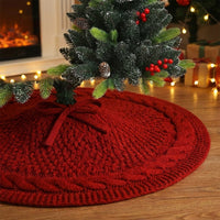 18 Inch Christmas Tree Base Cover Festive Atmosphere Knitted Tree Skirt Soft Yarn Holiday Decoration for Decorators, Office Workers, Tabletop, Home, Living Room, Easter, Xmas