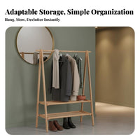 Minimalist Design Freestanding Clothes Rail Multi-Functional A-Frame Clothes Rack Space-Saving Garment Stand Easy Assembly for Apartment Dwellers, Homeowners, Bedroom, Entryway, Hallway, Dorm Room
