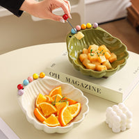 Ceramic Fruit Fork and Bowl Set for Table Decoration