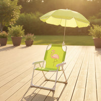 Outdoor Chair with Sun Shade Foldable Chair with Umbrella Portable Furniture Folding for Children, Toddlers, Beach, Patio, Garden