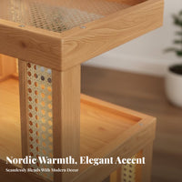 2-Tier Rolling Nightstand Multifunctional Multi-Tier Rolling Cart Space-Saving