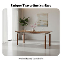 Bauhaus Inspired Rock Slab Dining Table Artistic Design Century-Century Modern Table Retro Design Home Furniture Easy to Clean for Families, Homeowners, Apartment Dwellers, Living Room