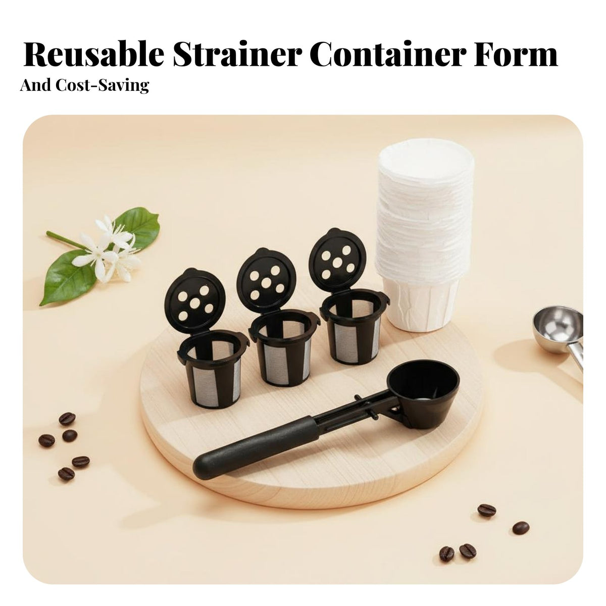 Reusable Coffee Pod Cost-Saving Reusable Single-Serve Coffee Pod Saves Money Kitchen Accessory for Home Office Workers, Dorm Room, Morning Routine