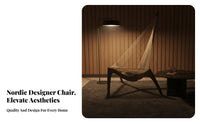 Harp spine Armchair Nordic Design Lounge Chair Designer Inspired Minimalist Aesthetic for Interior Decorators, Book Lovers