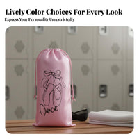 Dance Footwear Pouch Soft Material Drawstring Dance Pouch Portable Storage Bag for Dancers, Girls, Travel