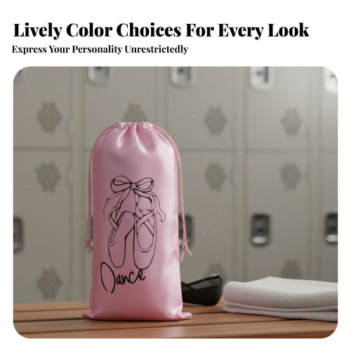 Dance Footwear Pouch Soft Material Drawstring Dance Pouch Portable Storage Bag for Dancers, Girls, Travel