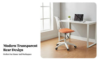 Clear Rolling Chair Transparent Design rotating Stool Armless for Students, Teens