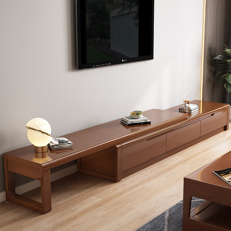 Solid Wood TV Cabinet with Coffee Table, Extendable, Chinese Style