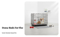 Easy to Clean Indoor Pet Enclosure Sturdy Construction Metal Wire Dog Crate Double Door Entry Metal Wire Pet Crate Secure Lock for Cats, Small Dogs, Young Dogs, Training, Travel