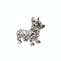 dog Figurine Colorful dog Statue Graffiti Style Resin for Entryway