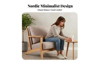 Stylish Design Upholstered Armchair Thick Padded Cushions Wooden Frame Armchair High-Density Foam Lounge Seating Sturdy Construction for Business Owners, Book Lovers, Office, Reception Area, Living Room, Reading Nook