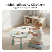 Peanut Table and Bunny Chair Set Height-Adjustable for Study Room, Preschoolers