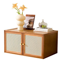 Bamboo Storage Cabinet with Vintage Style