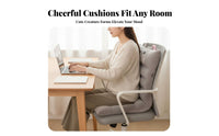 Thickened Padding Single-Piece Seat Back Cushion Ergonomic Design Velvety Office Chair Pad Anti-Slip Straps for Children, Home, Bedroom