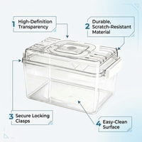 Clear Acrylic Hamster Cage, Large Hamster Cage with Accessories, Transparent Small Animal Habitat, Portable Hamster Travel Cage with Handle