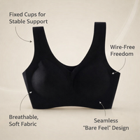 Non Wired Bralette for Women with Seamless Design and Fixed Padding, Comfortable Bra with No Underwire, Pull On Style