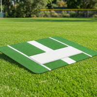 Baseball Hitting Mat Featuring Plate Markings Markings 5mm Batting Mat with Home Plates Outdoor for Softball Athletes, Backyard
