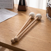 2 Pieces Soft doubleEnded Mallet Long-Lasting Percussion Mallet with Wooden Handle Lightweight Drum Stick with Felt Head Even for Drummers, Performance, Rehearsal