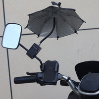 Electric Vehicle Rearview Mirror Clip Umbrella, Manual, UPF30+, 8 Ribs, Iron Frame