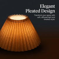 Bedside Lamp Shade with Pleated Material Design for Table Black Lampshade in Umbrella Shape for Reading and Highlight Lighting, 24cm Diameter