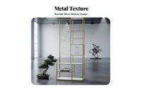 Gold Finish Freestanding Openwork Screen Modern Design Room Divider Multi-Functional Space Partition Multifunctional for Apartment Dwellers, Office Workers, Business Owners, Entryway, Bedroom