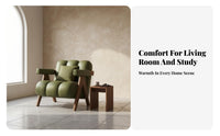 Single pad Armchair Retro Design Lounge Chair Wabi-Sabi Aesthetic Space-Saving for Apartment Dwellers, Homeowners, Bedroom