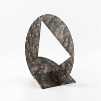 Distressed Abstract Geometric Ornament Vintage Wabi-Sabi Style Decorative Piece