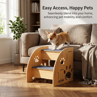Pet Small Dogs, 40cm Height Dog Steps for Sofa Access, Density Board Construction, Non-Slip Carpeted - Image 4