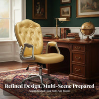 Upholstered Rolling Task Chair European Design Swivel Seat Adjustable Height