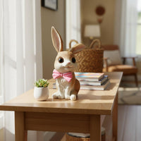 Bow Tie Rabbit Ornament Handmade-Aesthetic Look Cute Rabbit Statue