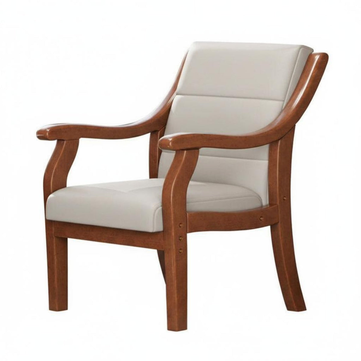 Padded Wood-Frame Armchair Sturdy and Long-Lasting Padded Reading Armchair