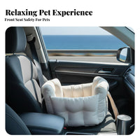 Built-in Safety Leash Front Seat Pet Nest Easy to Install Dog Booster Car Seat Machine Washable for Cat Owners, Travelers, Road Trips, Home
