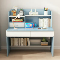 1 Piece Children Study Desk with Hutch Kids Desk and Chair Set Children Activity Table Homework Station Sturdy Artificial Board Rounded Edges Suitable for Gift Giving Home Decoration Study Room
