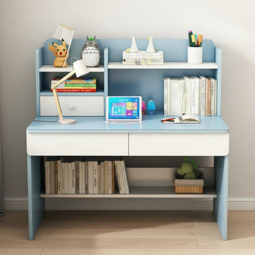 1 Piece Children Study Desk with Hutch Kids Desk and Chair Set Children Activity Table Homework Station Sturdy Artificial Board Rounded Edges Suitable for Gift Giving Home Decoration Study Room