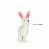 Small Stuffed Bunny with Hanging Cord Mini Bunny Keychain Pendant Embroidered Stuffed Pendant Cute for Keys