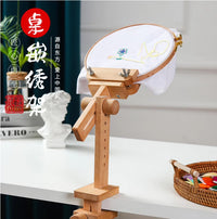Qingfei Wooden Portable Embroidery Frame with Table Clamp