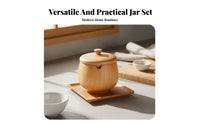 Seasoning Jar Keeps Seasonings Japanese Design Container Easy to Clean Wooden Seasoning Container for Dining Table