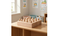 Peg Toy with Wooden Base Fine Motor Skills Shape Sorter with Pegs Cognitive Shape Sorter for Tabletop