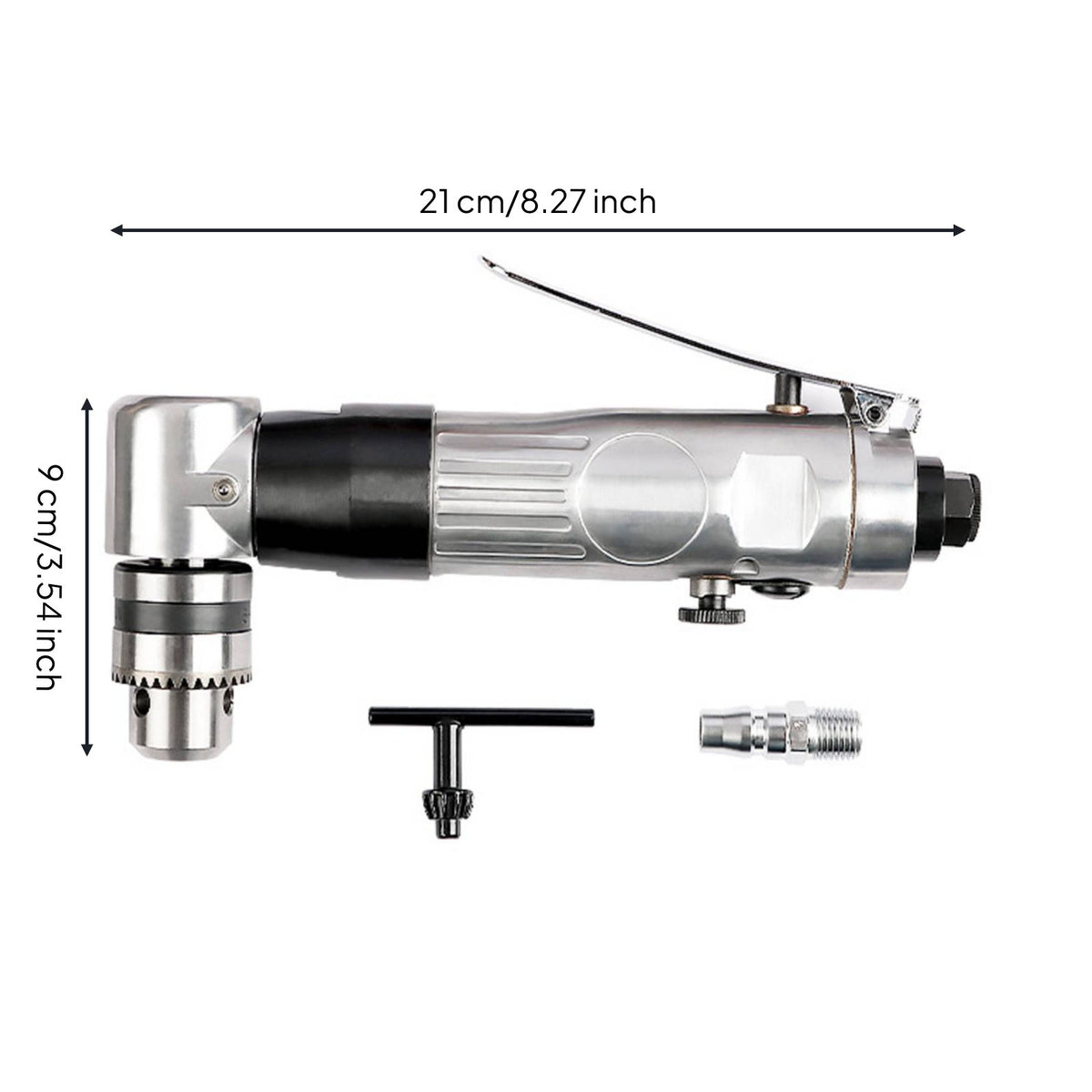 3/8 Inch   Pneumatic Angles Tool Compact Design Reversible  Metal Housing for Tight Confined Areas
