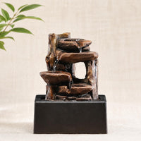 Desktop Water Feature Mini Rock Waterfall Decor Quiet Pump