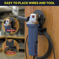 2 Pieces Easy to Install Angle Grinder Wall Mount Space-Saving Angle Grinder Holder Heavy Duty Holder with Cord Hook Rust Resistant for Workshop