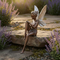 Sitting Fairy Garden Statue Weather Resistant for Patio