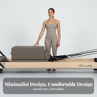 Pilates Reformer Bed Studio Grade Wooden Pilates Reformer Fully Adjustable Core Training Bed for Fitness Enthusiasts, Beginners, Recovery Center