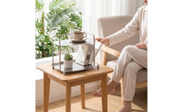 Tabletop Display Shelf Stainless Steel Rack Rounded Rails Two-Tier Storage Rack Easy to Clean for Coffee Area