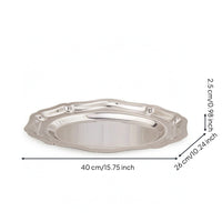 Oval Serving Tray Smooth Mirror Finish Tray with Rim Low Profile Oval Serving Platter for Afternoon Tea, Home Entertaining