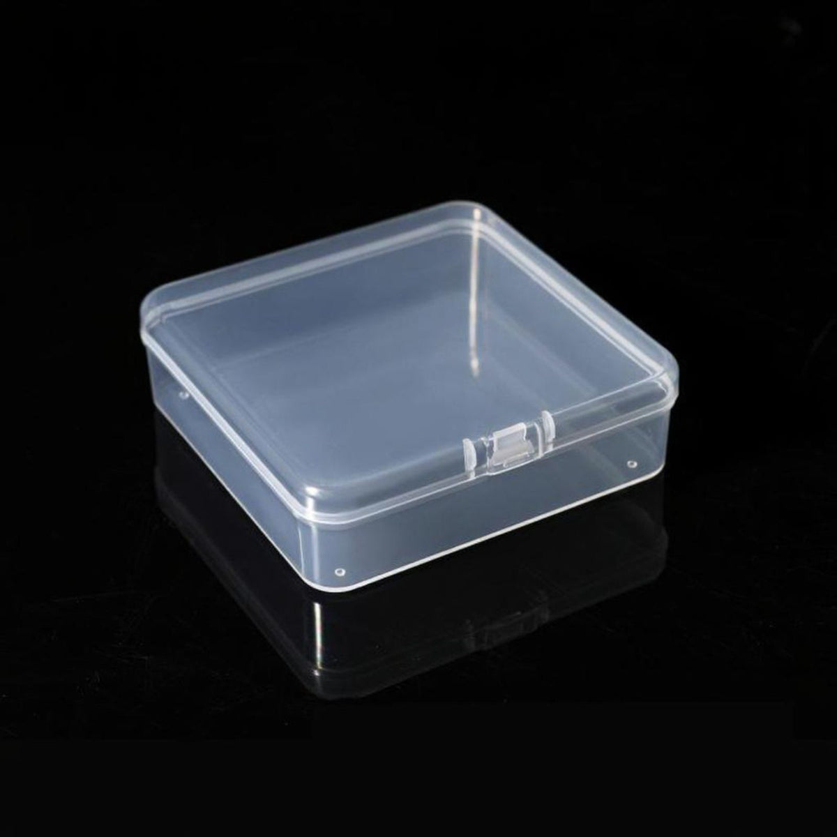 Clear plastic box with lid
