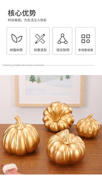 Nordic Style Gold Resin Pumpkin Decorative Ornament