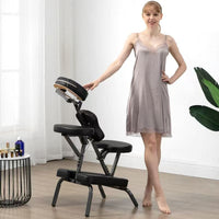 Foldable Tattoo Chair with Massage and Reclining Features for Commercial Use