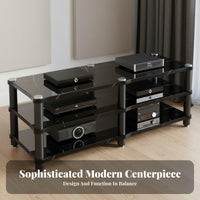 Amplifier Stand Stable Structure Home Theater Equipment Shelf Space-Saving Stereo Component Cabinet for Audiophiles, Living Room