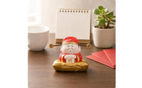 Smiling Wealth God Figure Spring Wire Wealth Deity Statue Small Size Feng Shui Ornament